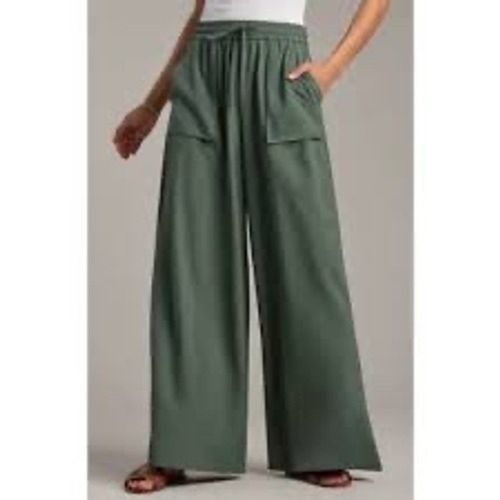 Rhone mirage wide Leg Pants Women Medium Green Excellent Drawstring Cargo Pocket